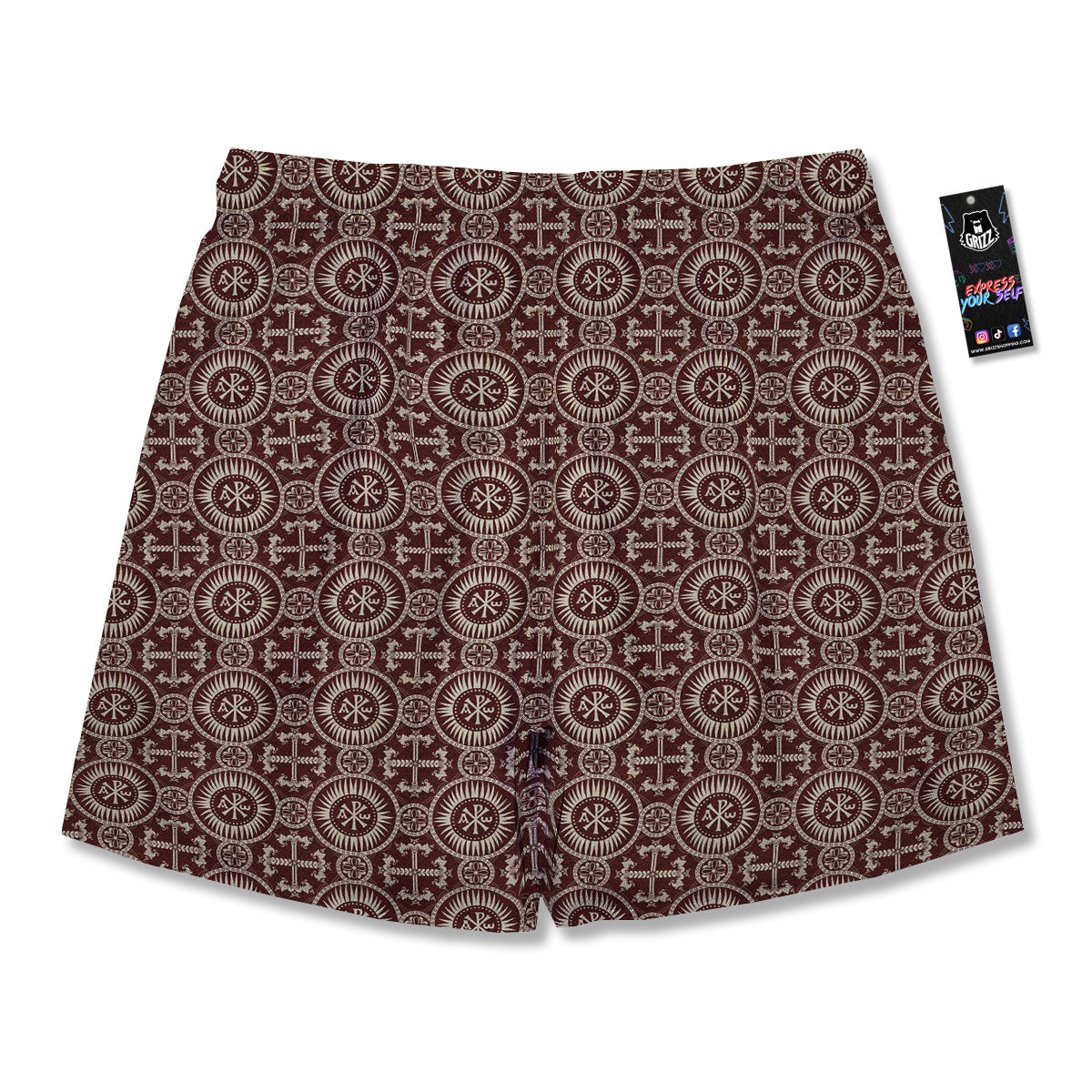 Orthodox Classic Print Pattern Men's Running Shorts-grizzshop