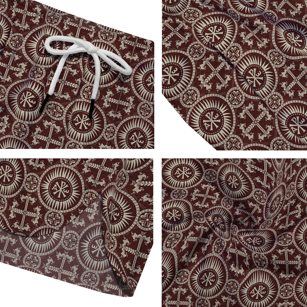 Orthodox Classic Print Pattern Men's Running Shorts-grizzshop