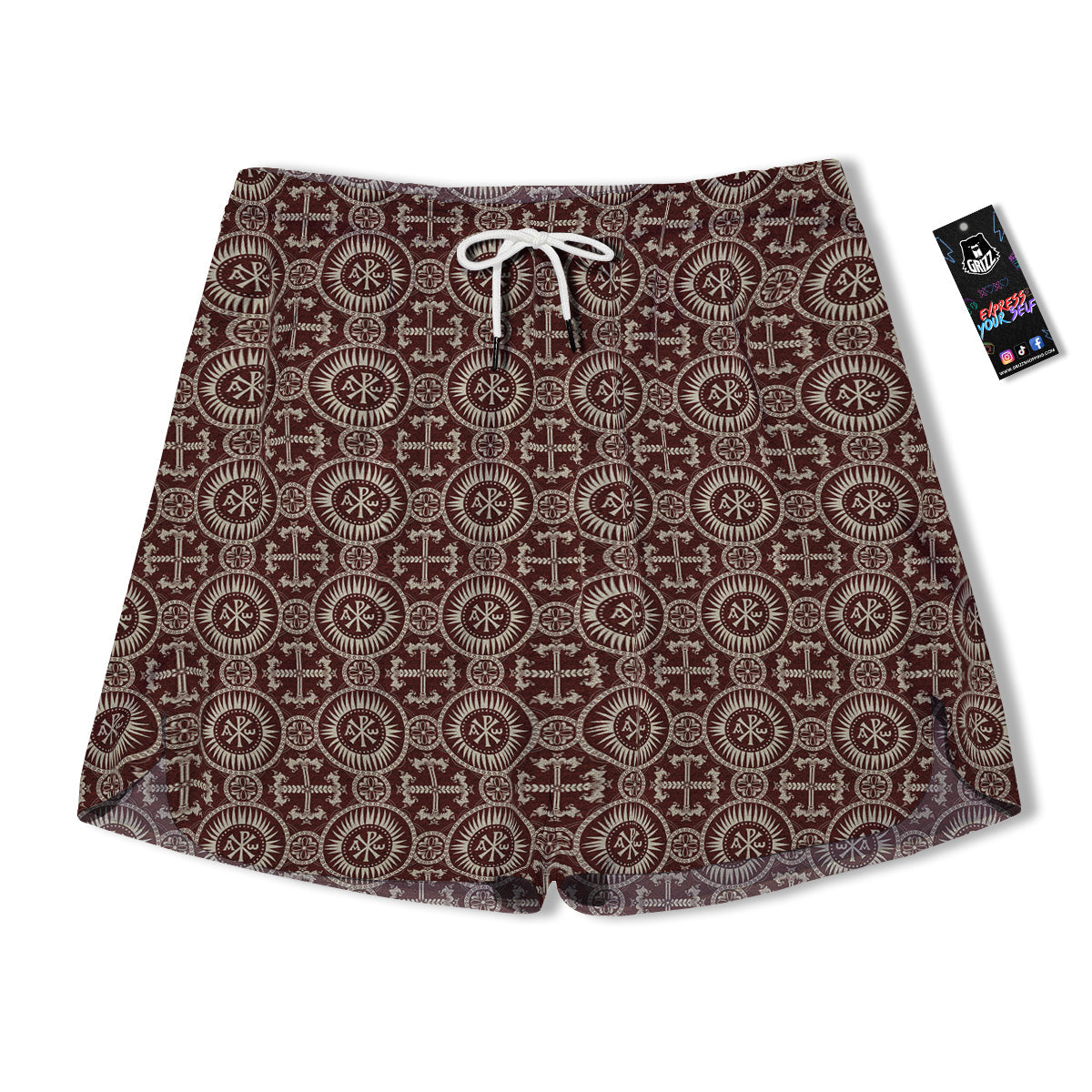 Orthodox Classic Print Pattern Men's Running Shorts-grizzshop