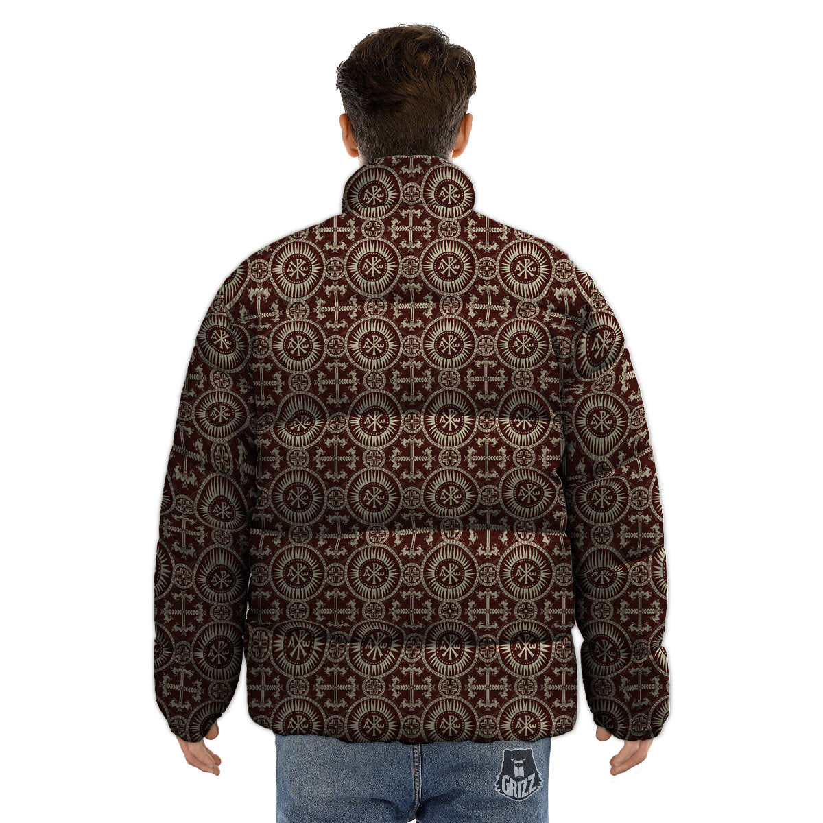 Orthodox Classic Print Pattern Puffer Jacket-grizzshop