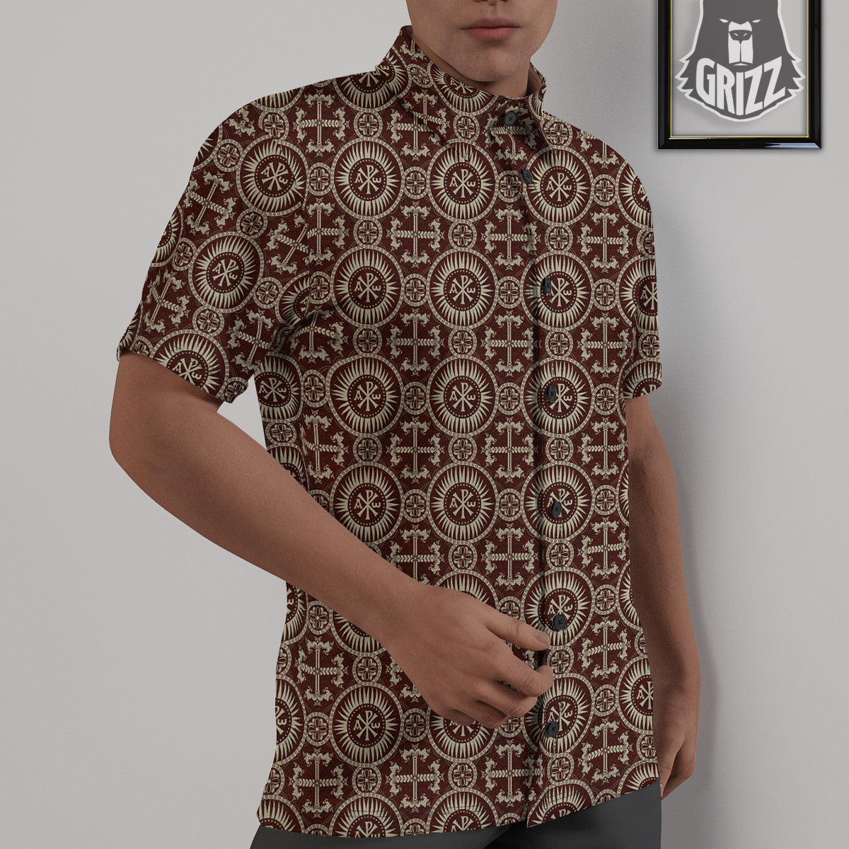 Orthodox Classic Print Pattern Untucked Shirts-grizzshop