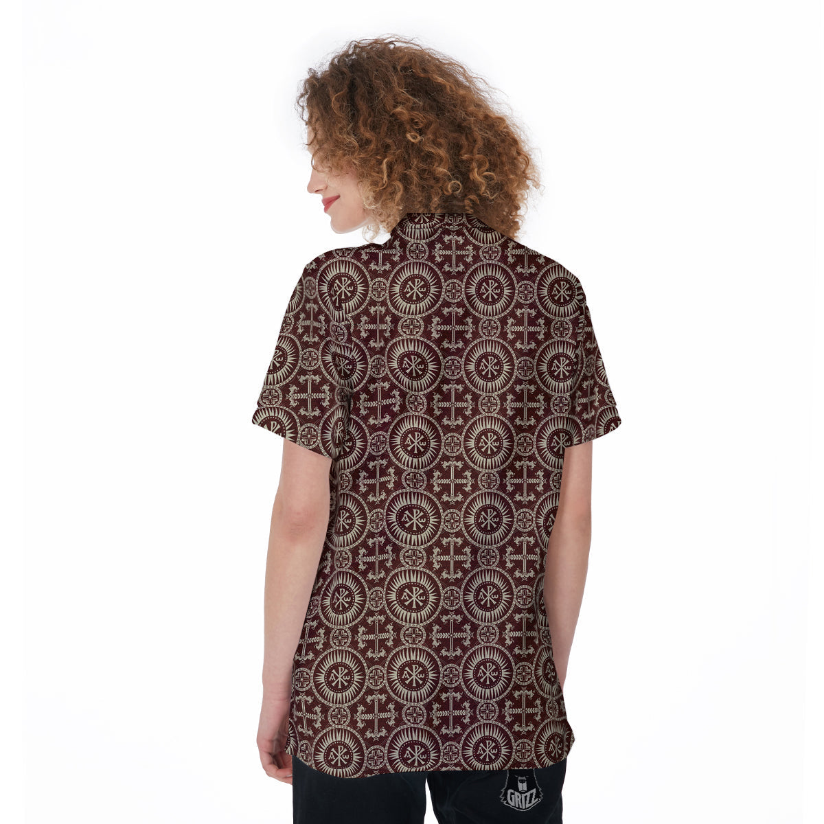 Orthodox Classic Print Pattern Women's Golf Shirts-grizzshop
