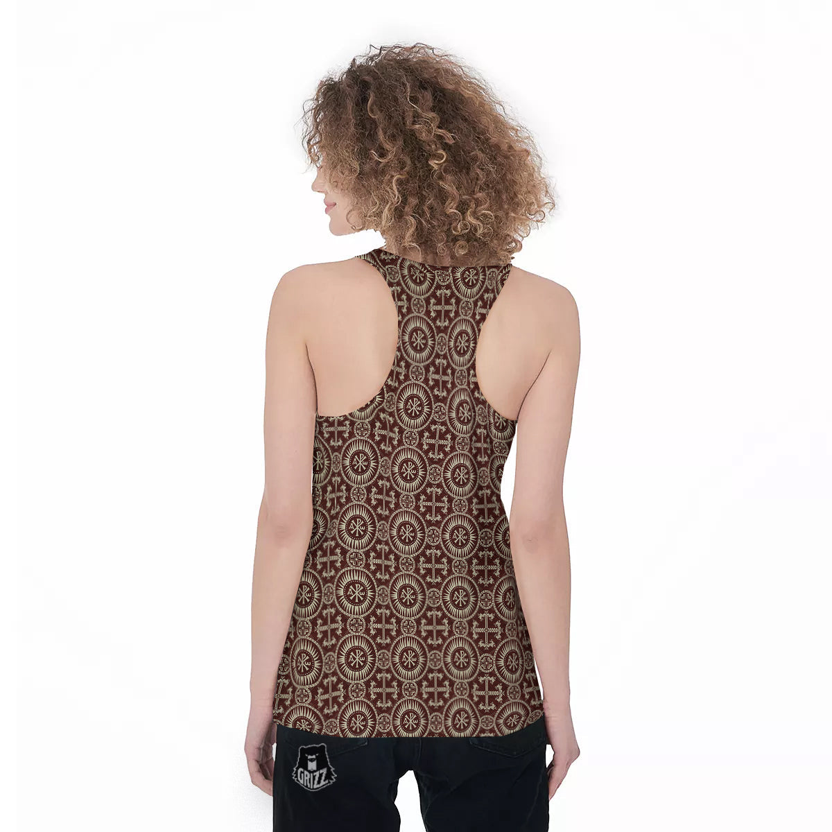 Orthodox Classic Print Pattern Women's Racerback Tank Top-grizzshop