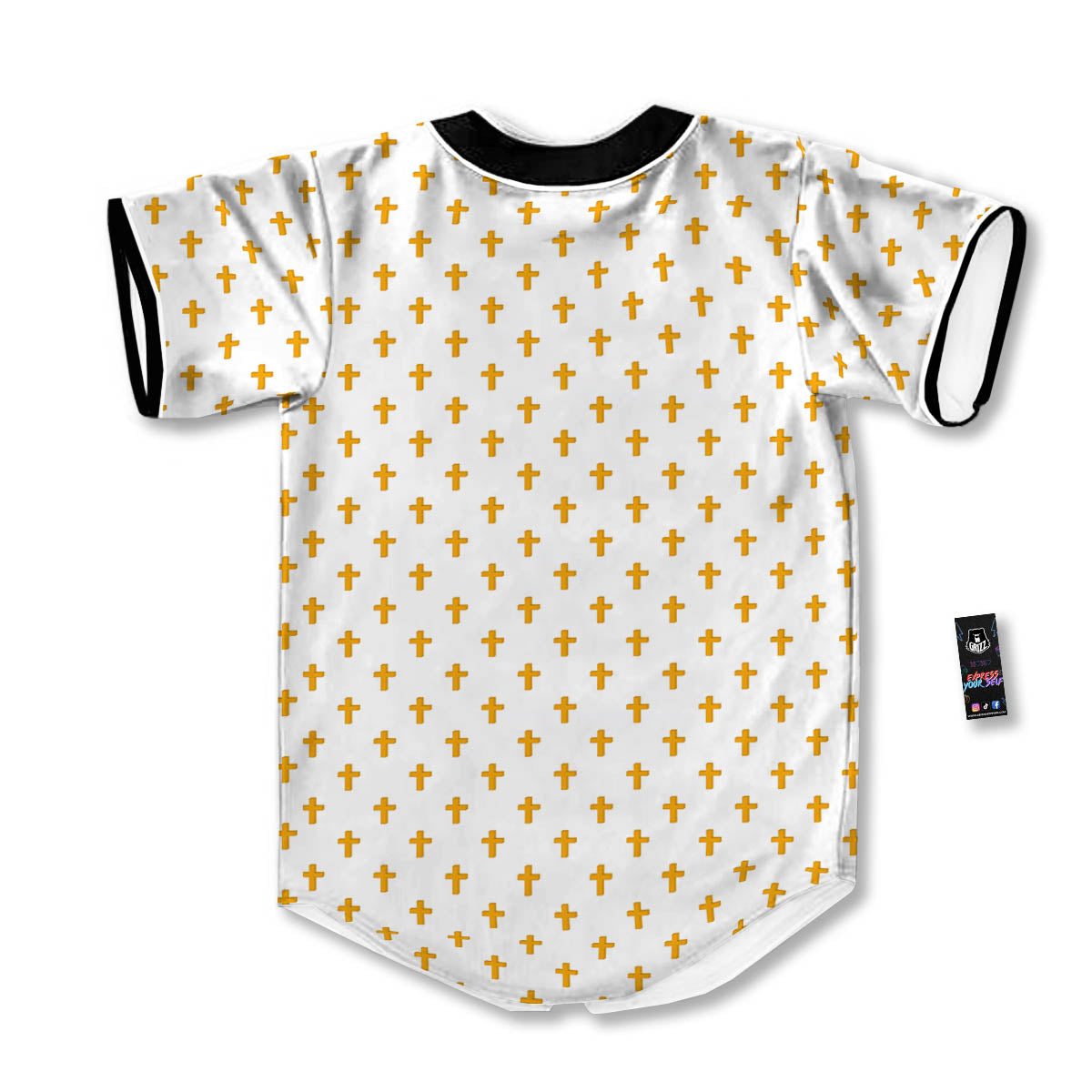 Orthodox Cross Print Pattern Baseball Jersey-grizzshop