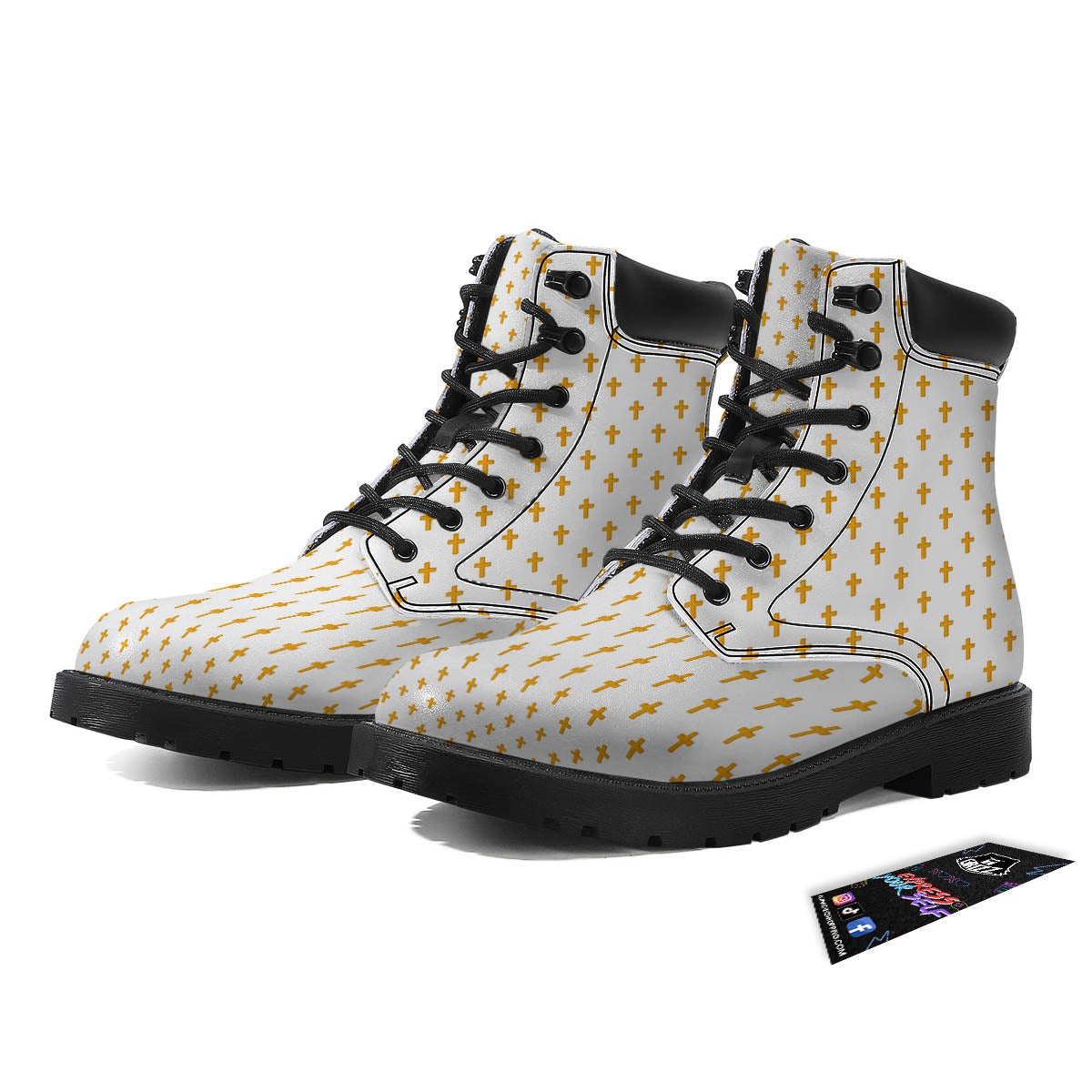 Orthodox Cross Print Pattern Boots-grizzshop
