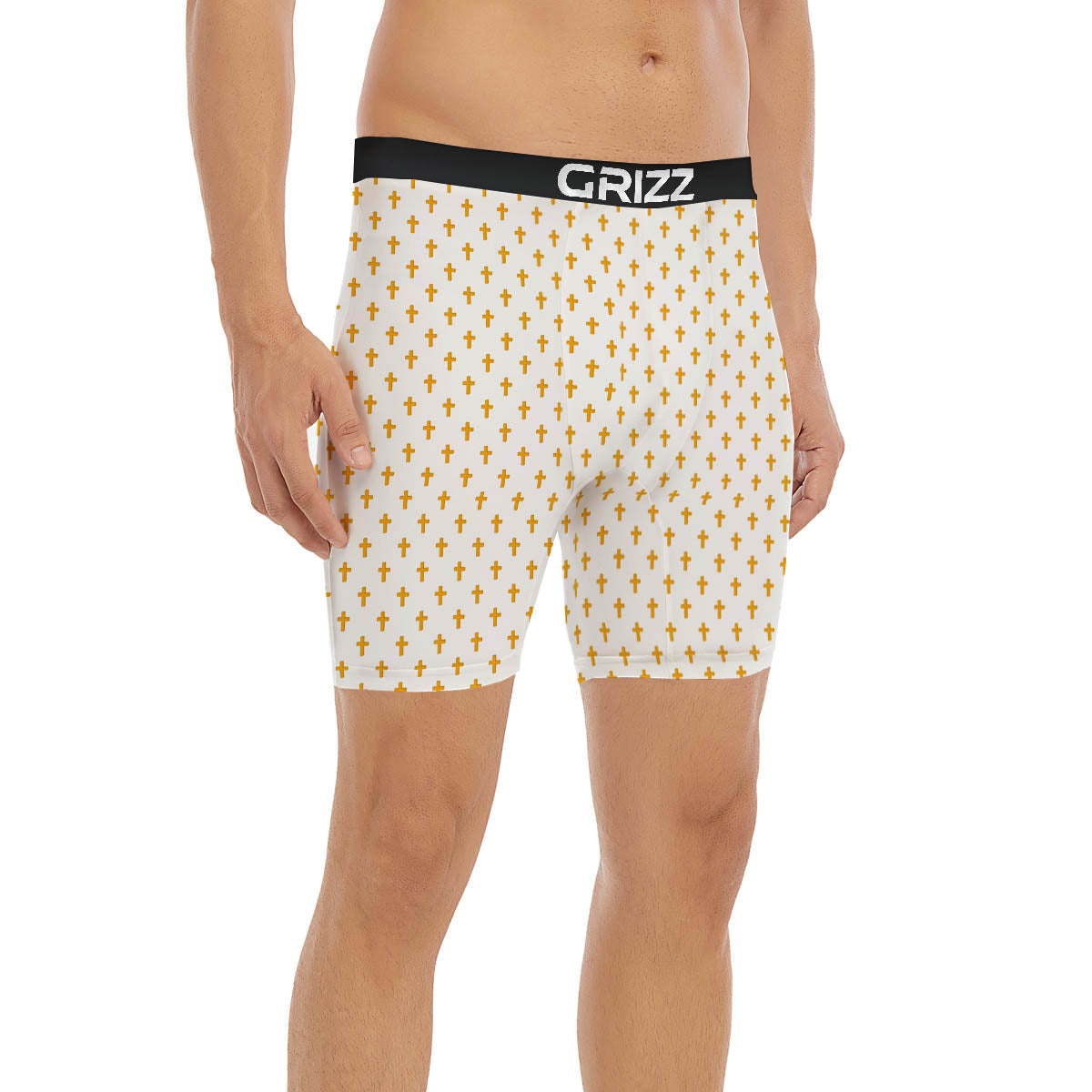 Orthodox Cross Print Pattern Boxer Briefs-grizzshop