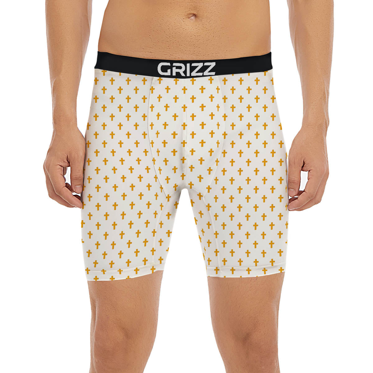 Orthodox Cross Print Pattern Boxer Briefs-grizzshop