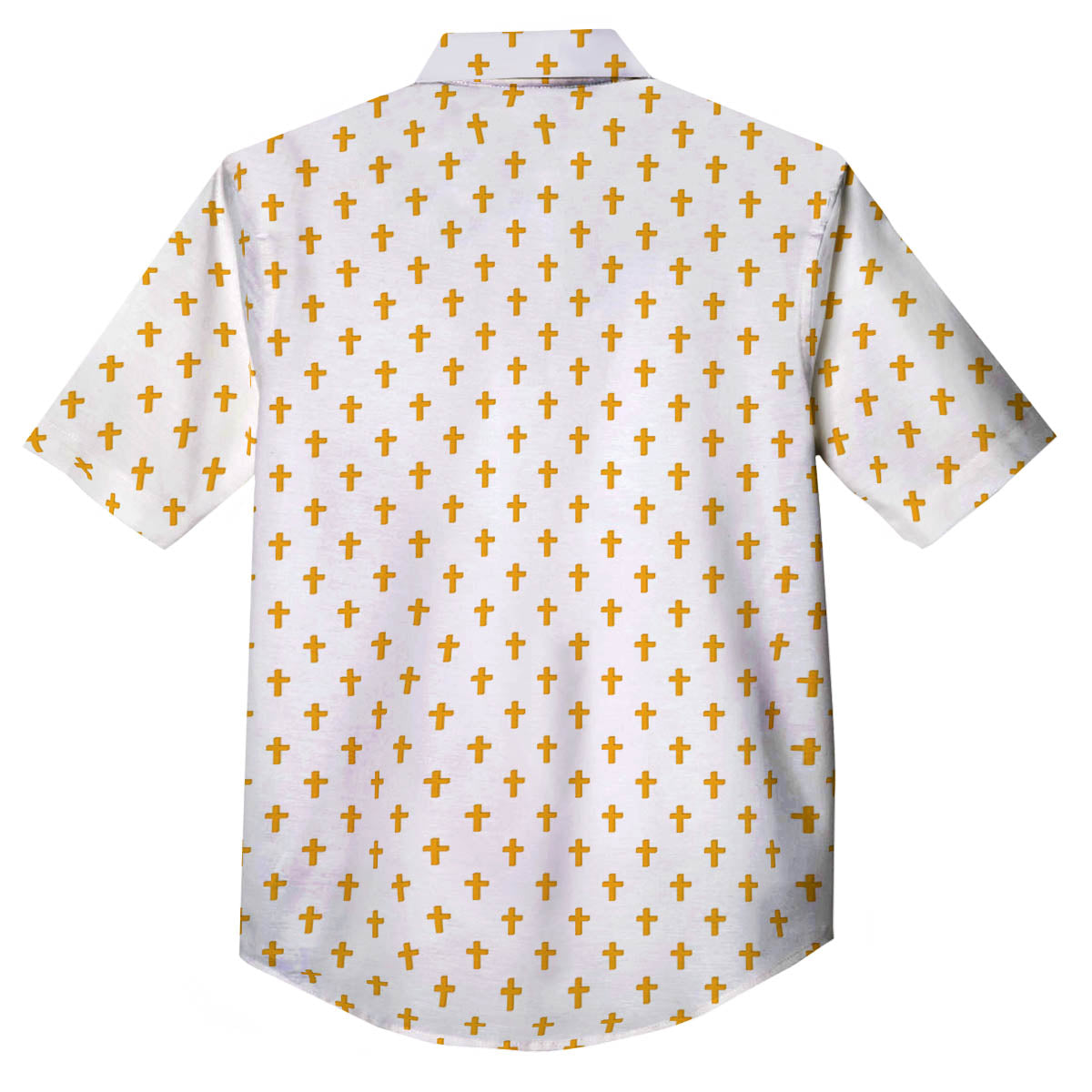 Orthodox Cross Print Pattern Button Up Shirt-grizzshop