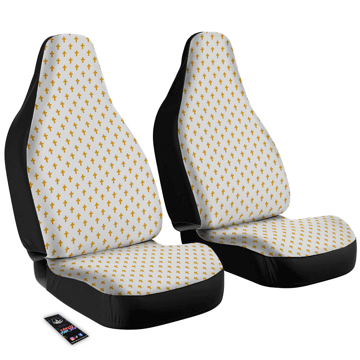Orthodox Cross Print Pattern Car Seat Covers-grizzshop