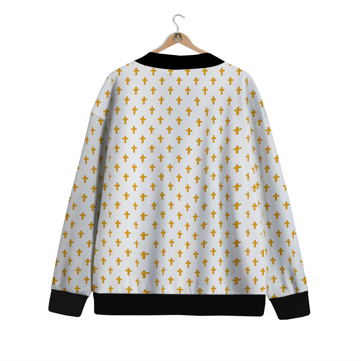 Orthodox Cross Print Pattern Cardigan-grizzshop