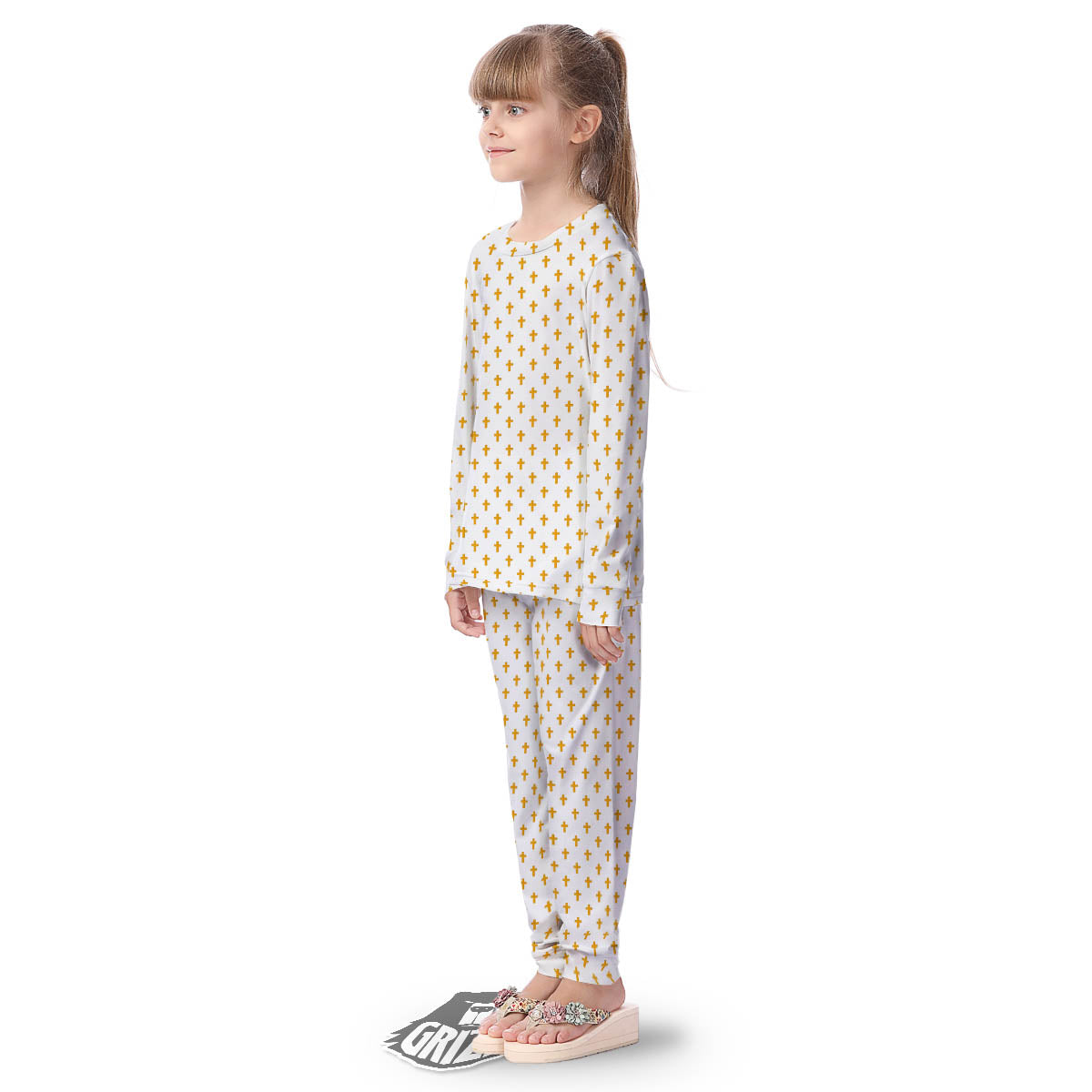 Orthodox Cross Print Pattern Kid's Pajamas-grizzshop