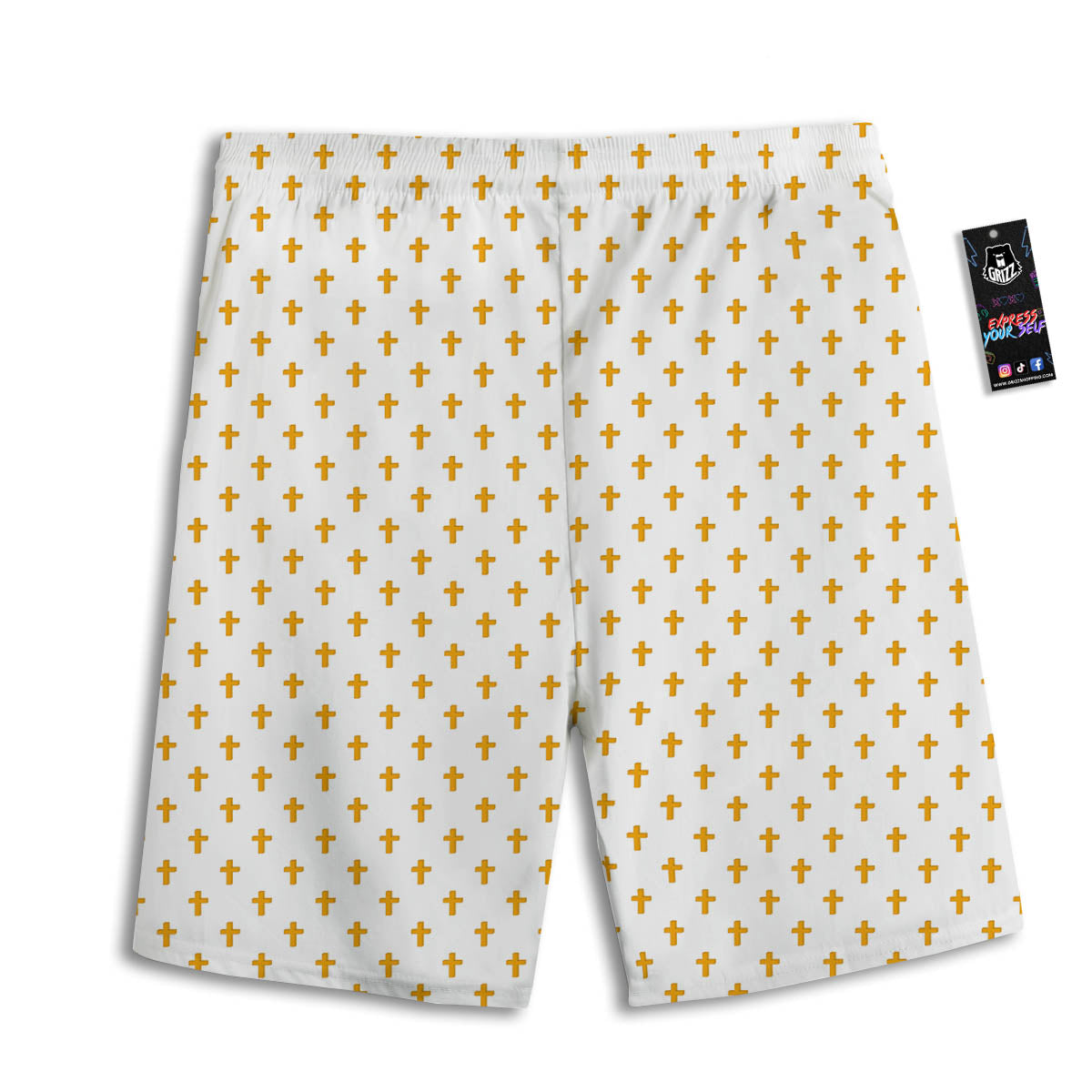 Orthodox Cross Print Pattern Men's Athletic Shorts