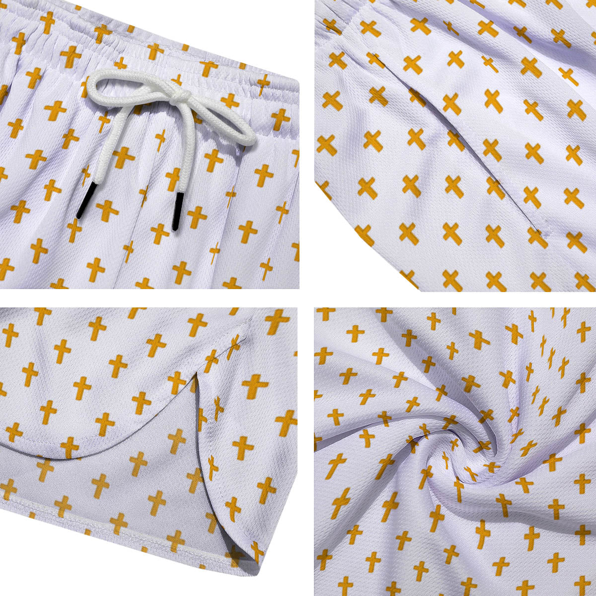 Orthodox Cross Print Pattern Men's Running Shorts-grizzshop