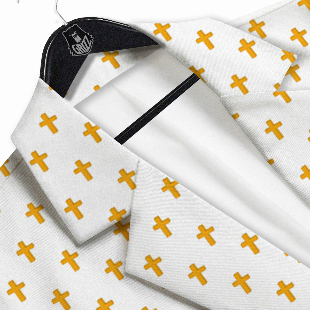 Orthodox Cross Print Pattern Men's Sport Coat-grizzshop