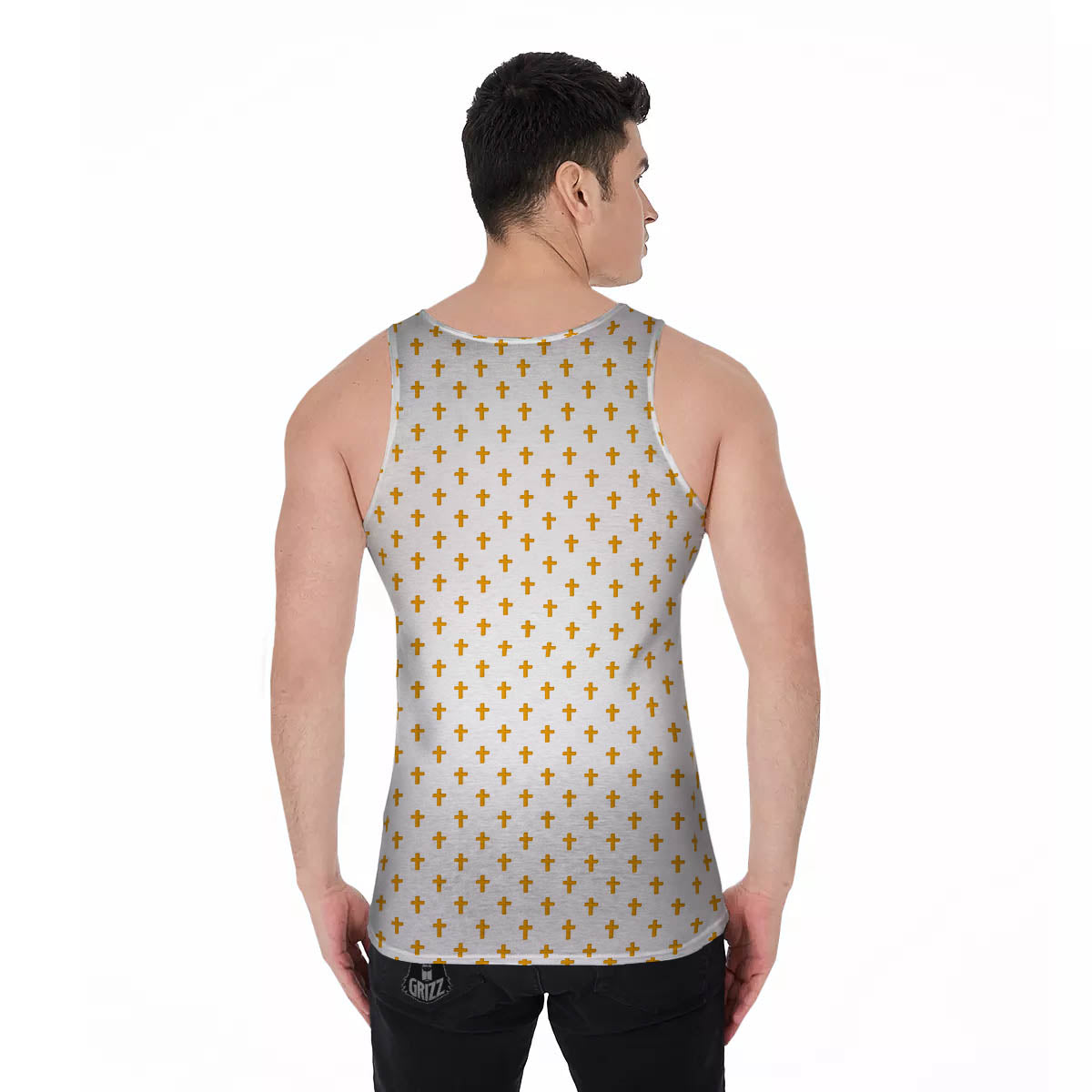 Orthodox Cross Print Pattern Men's Tank Top-grizzshop