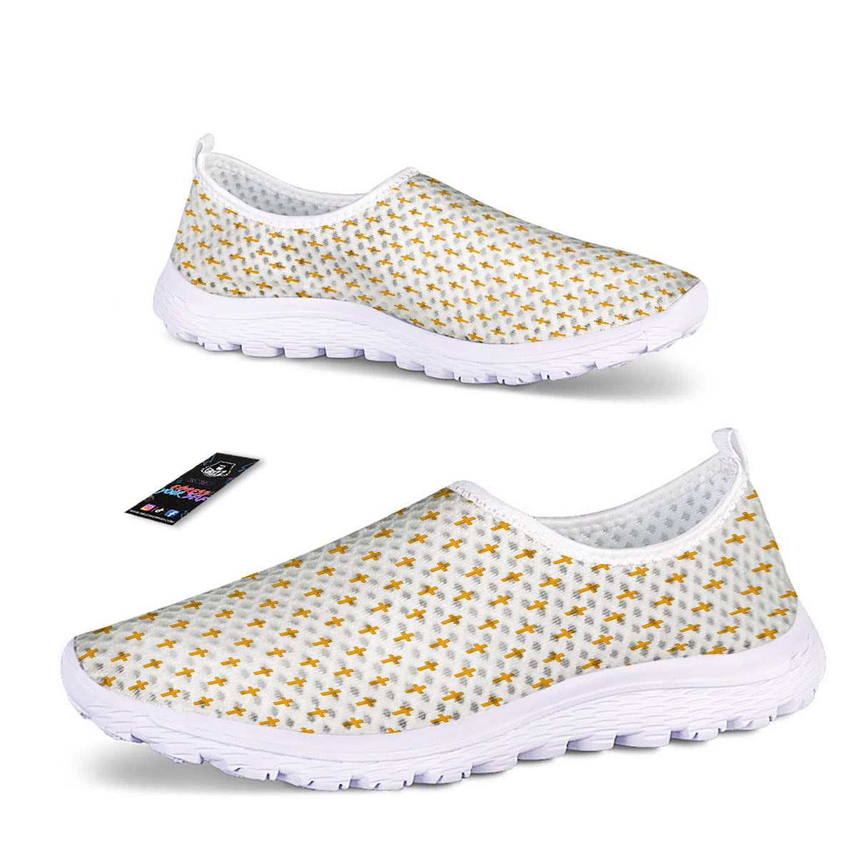 Orthodox Cross Print Pattern Nurse Shoes-grizzshop