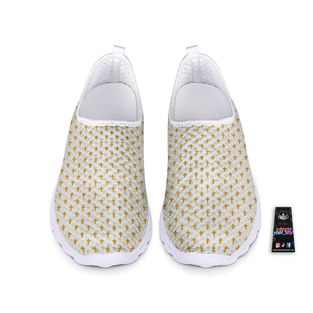 Orthodox Cross Print Pattern Nurse Shoes-grizzshop