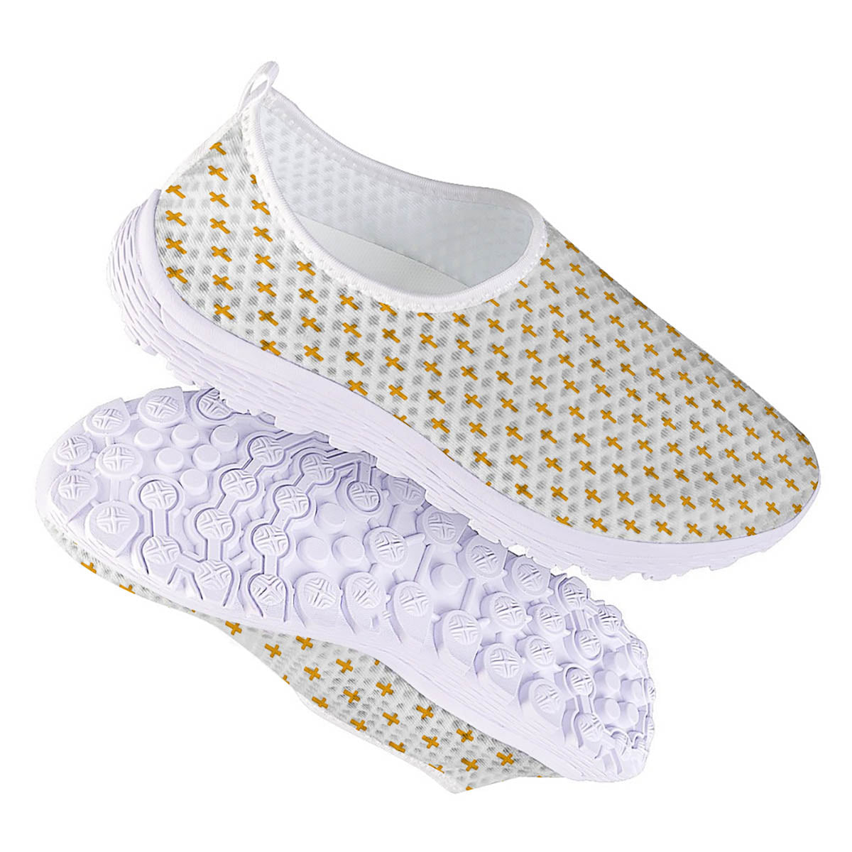 Orthodox Cross Print Pattern Nurse Shoes-grizzshop
