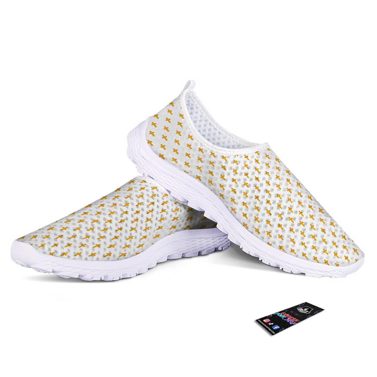 Orthodox Cross Print Pattern Nurse Shoes-grizzshop