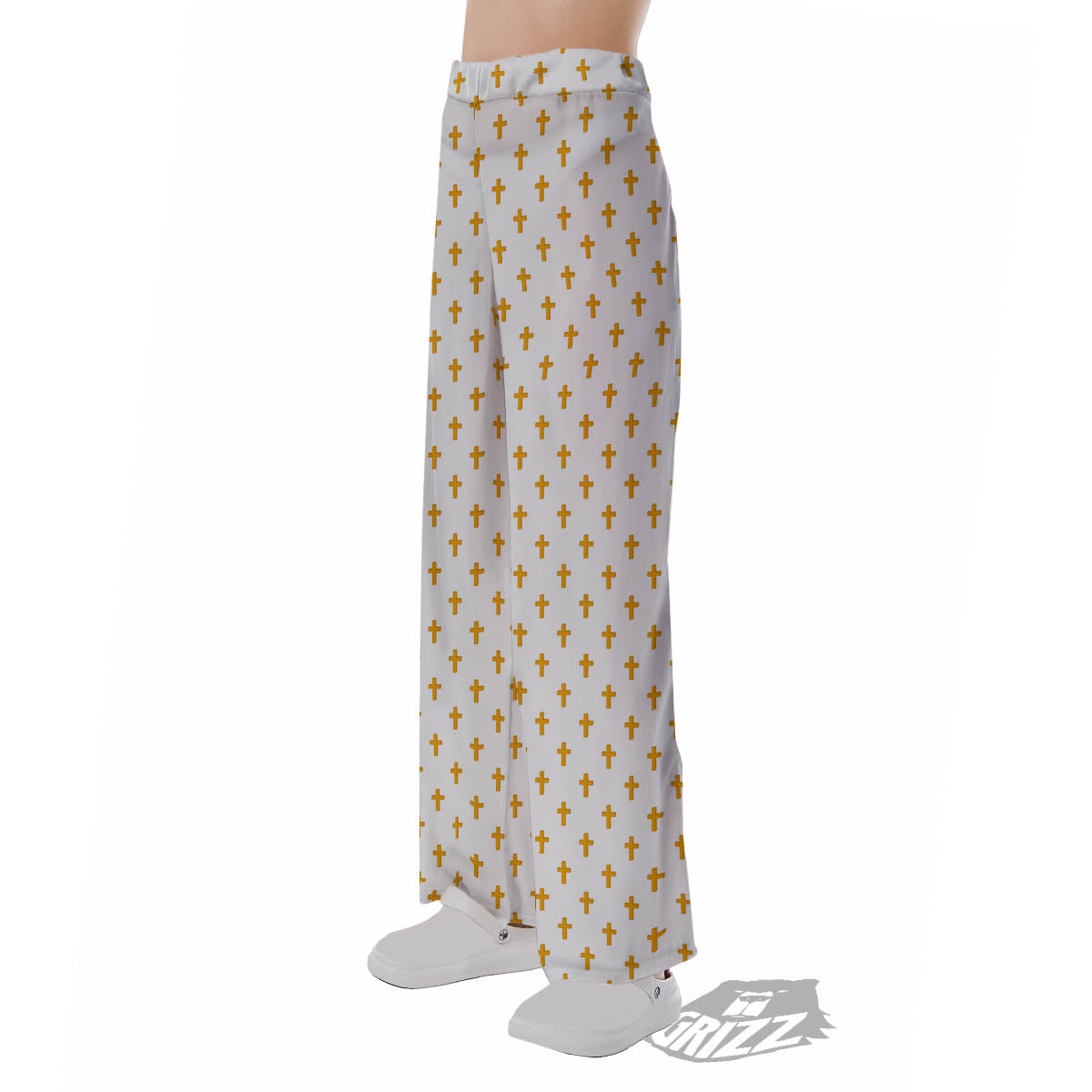 Orthodox Cross Print Pattern Pajama Pants-grizzshop