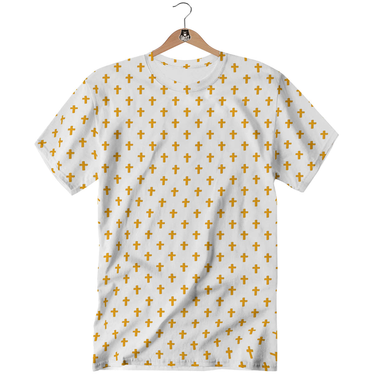 Orthodox Cross Print Pattern T-Shirt-grizzshop