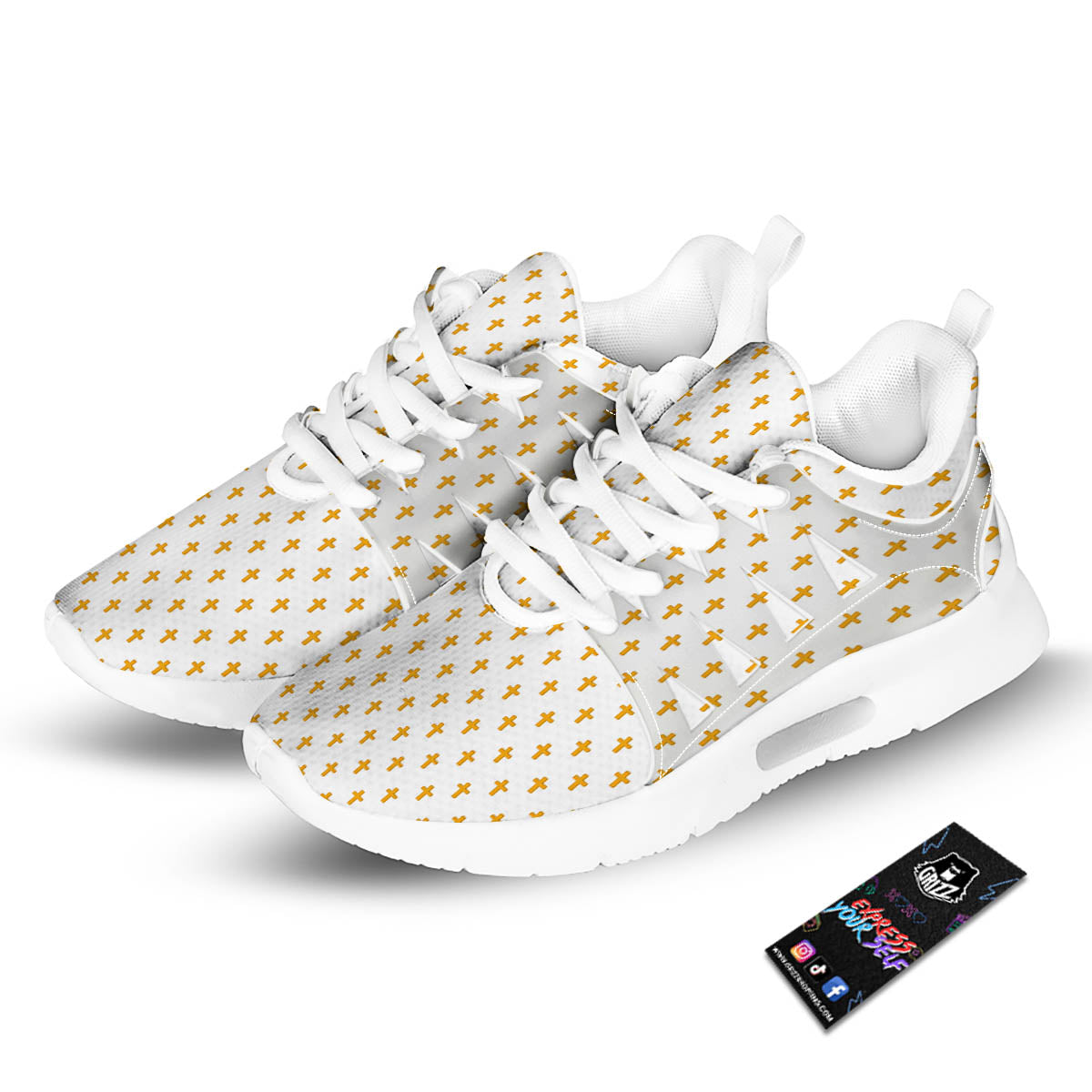 Orthodox Cross Print Pattern Tennis Shoes-grizzshop