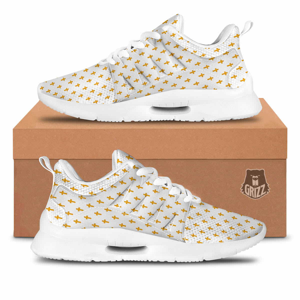 Orthodox Cross Print Pattern Tennis Shoes-grizzshop