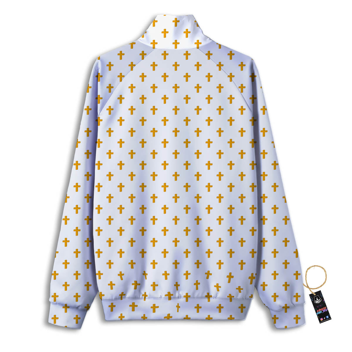 Orthodox Cross Print Pattern Track Jacket-grizzshop