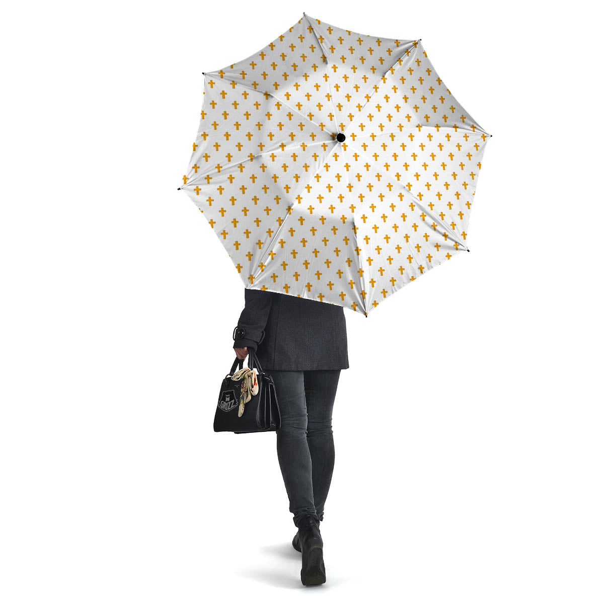Orthodox Cross Print Pattern Umbrella-grizzshop