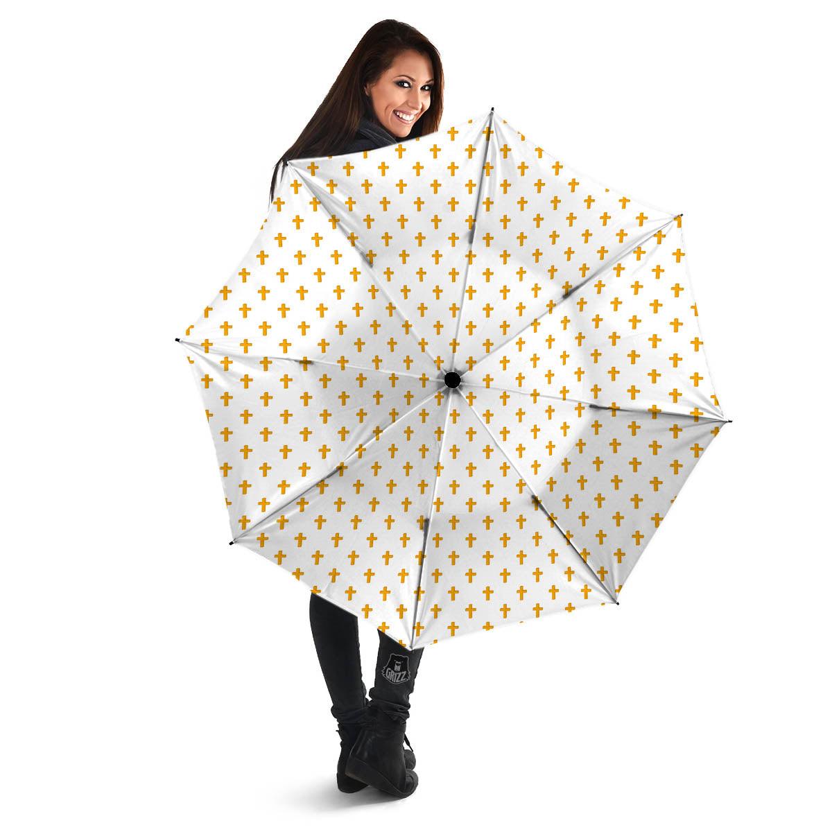 Orthodox Cross Print Pattern Umbrella-grizzshop