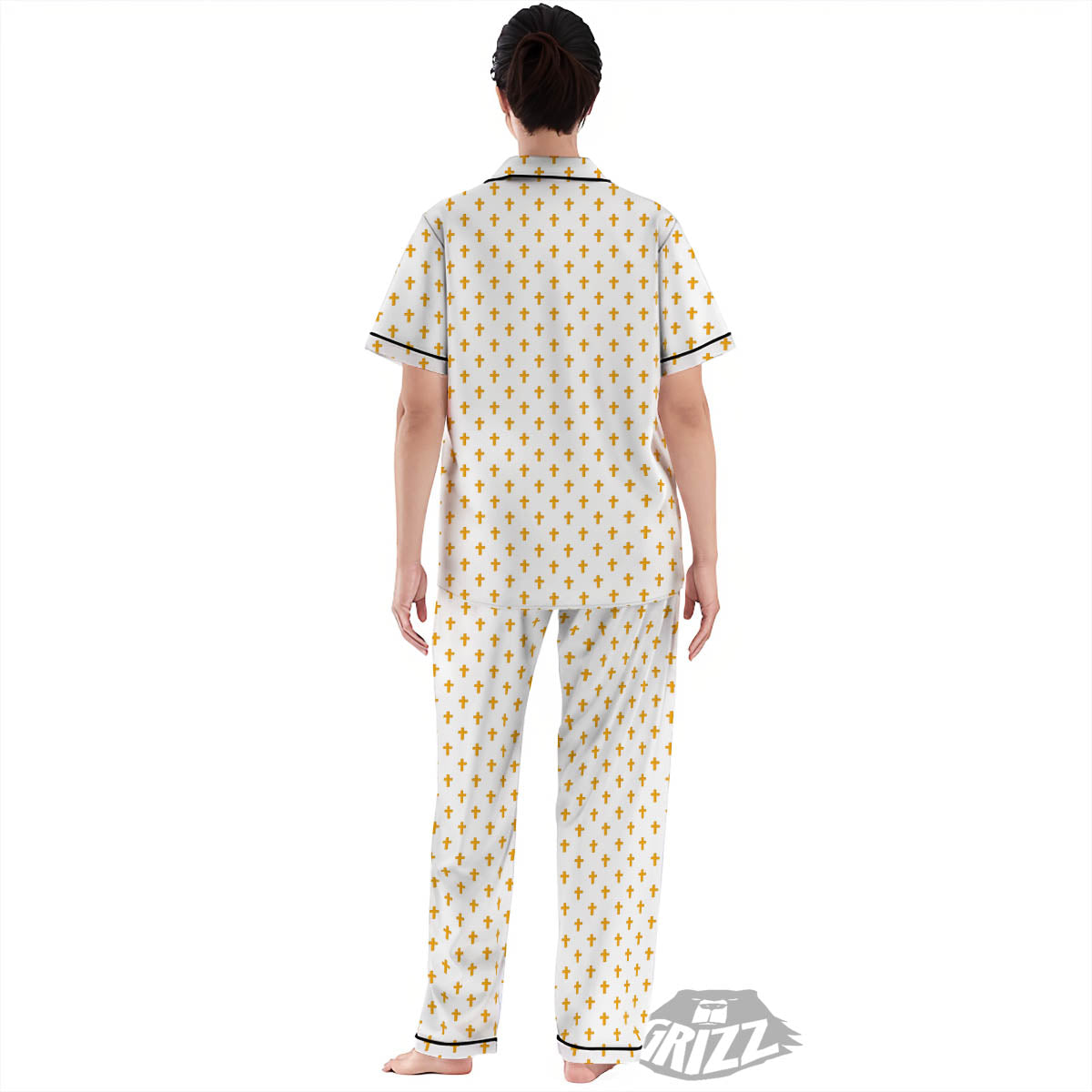 Orthodox Cross Print Pattern Women's Pajamas Set-grizzshop