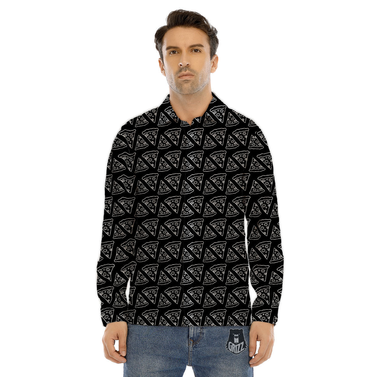 Orthodox Gold And Black Print Pattern Men's Dress Shirts-grizzshop