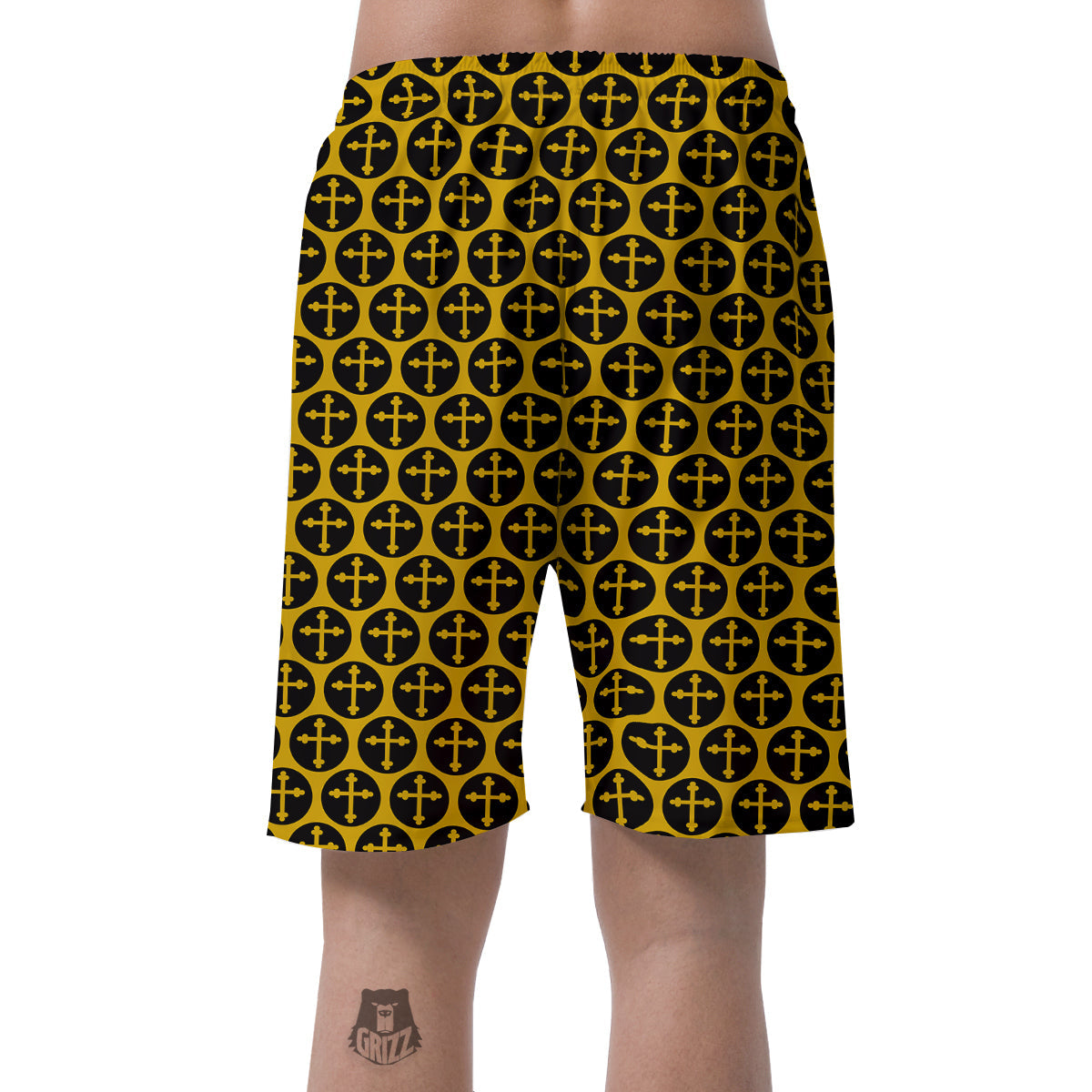 Orthodox Gold And Black Print Pattern Men's Shorts-grizzshop