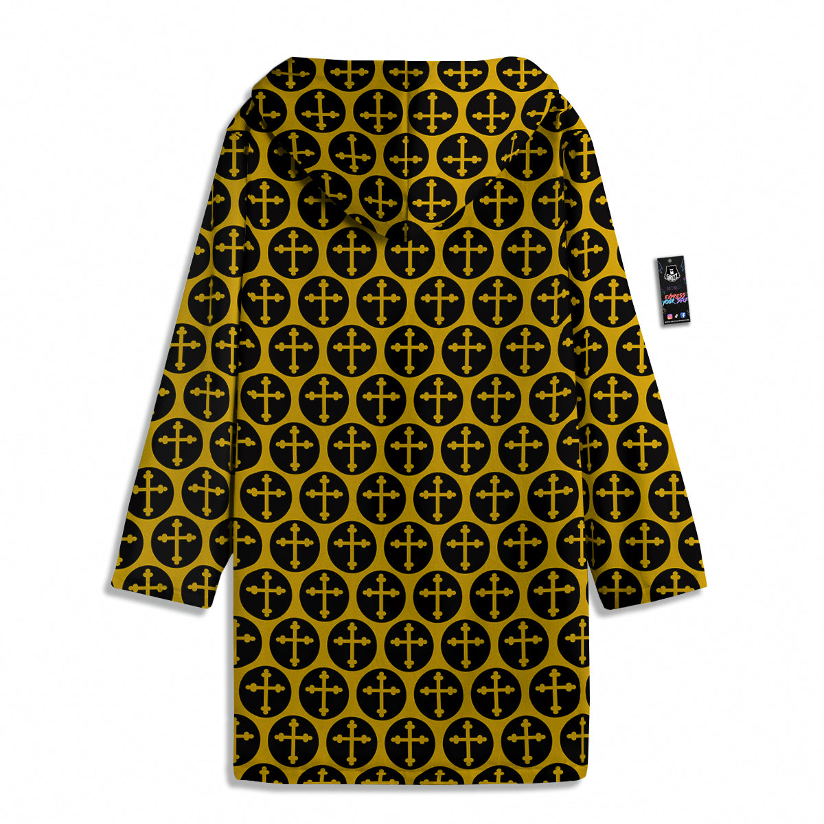 Orthodox Gold And Black Print Pattern Men's Windbreaker Jacket-grizzshop