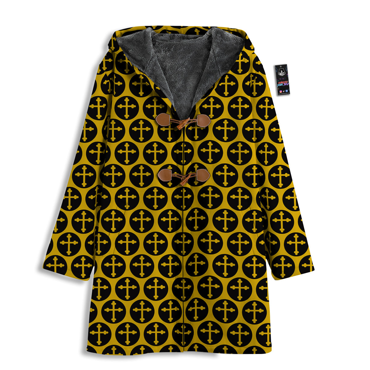 Orthodox Gold And Black Print Pattern Men's Windbreaker Jacket-grizzshop