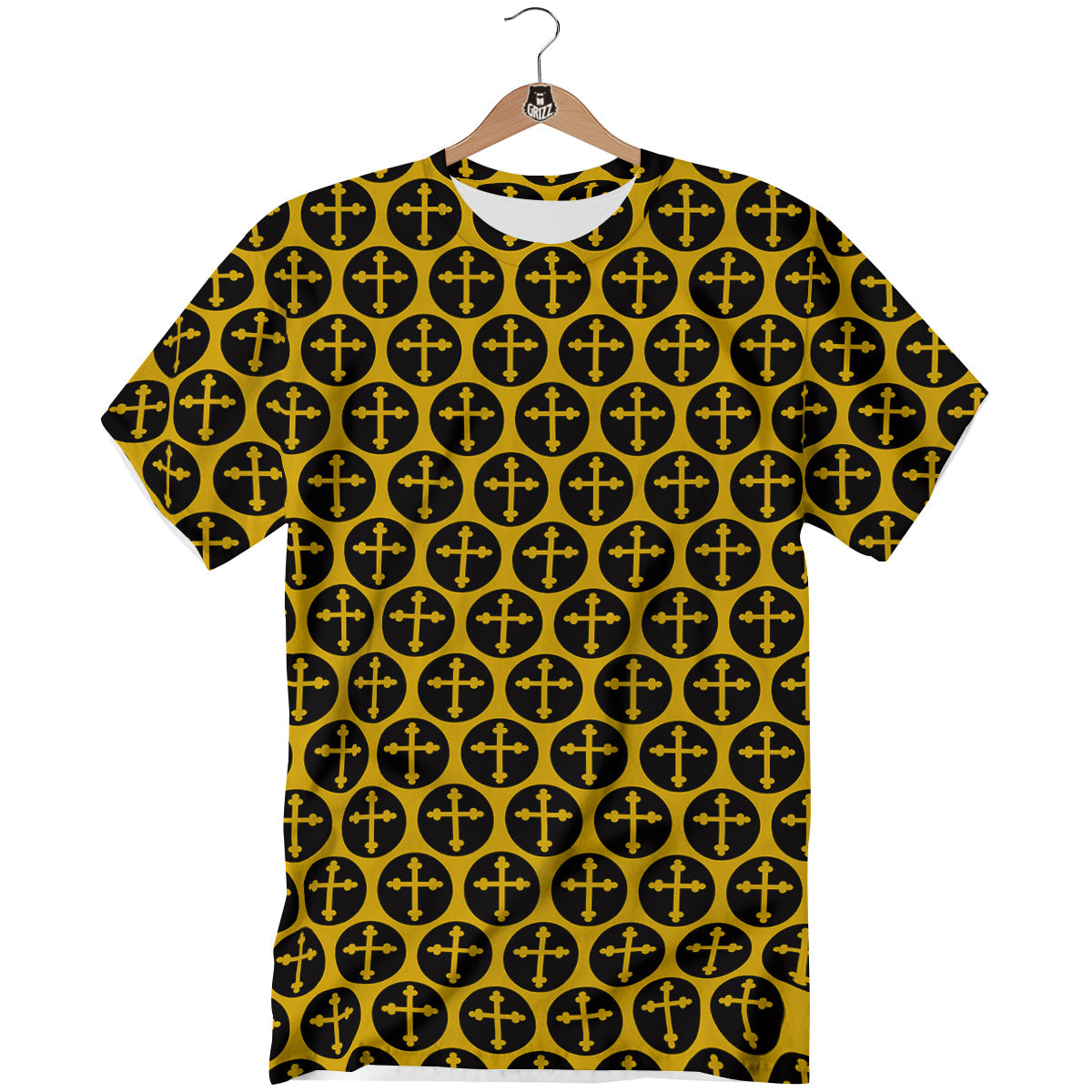 Orthodox Gold And Black Print Pattern T-Shirt-grizzshop