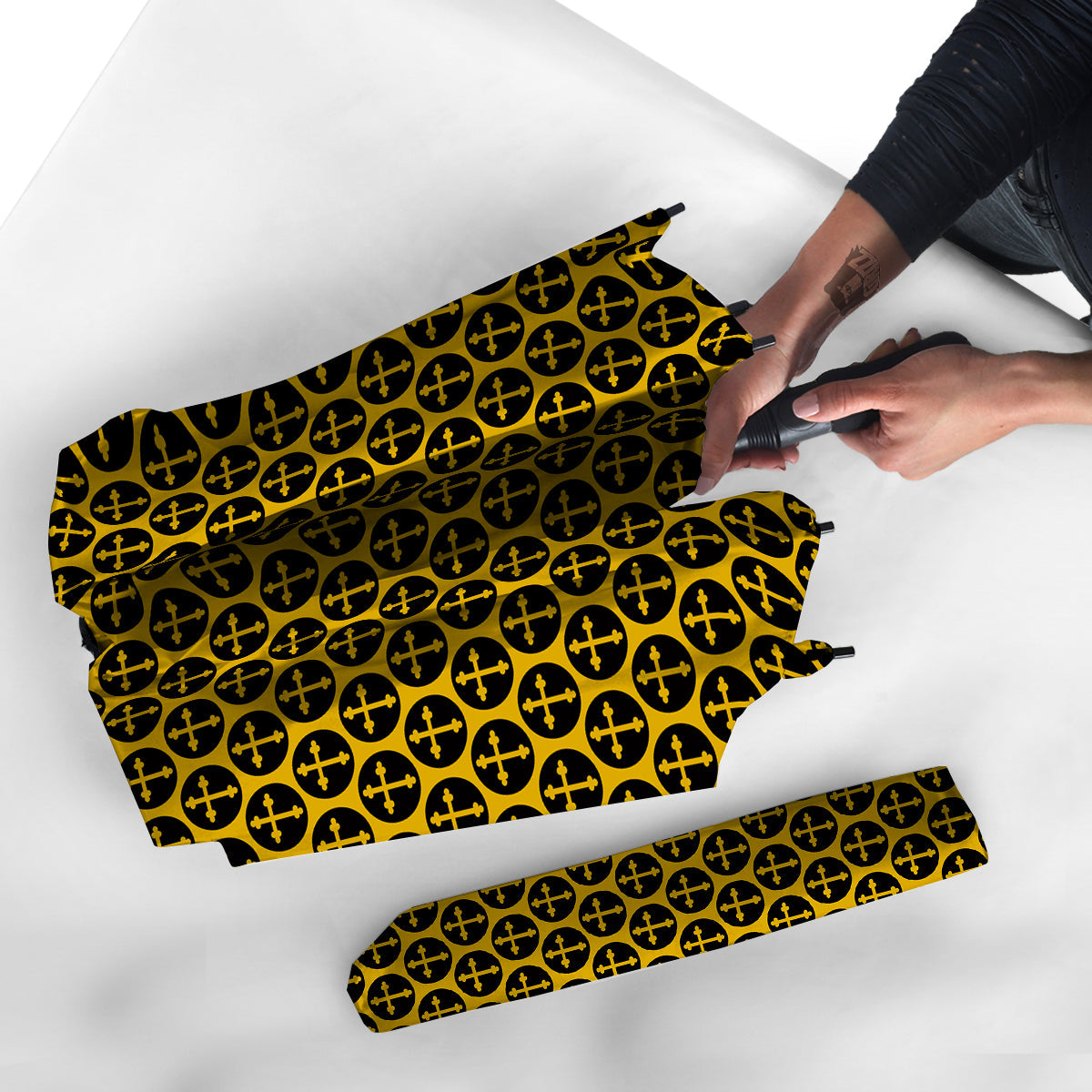Orthodox Gold And Black Print Pattern Umbrella-grizzshop