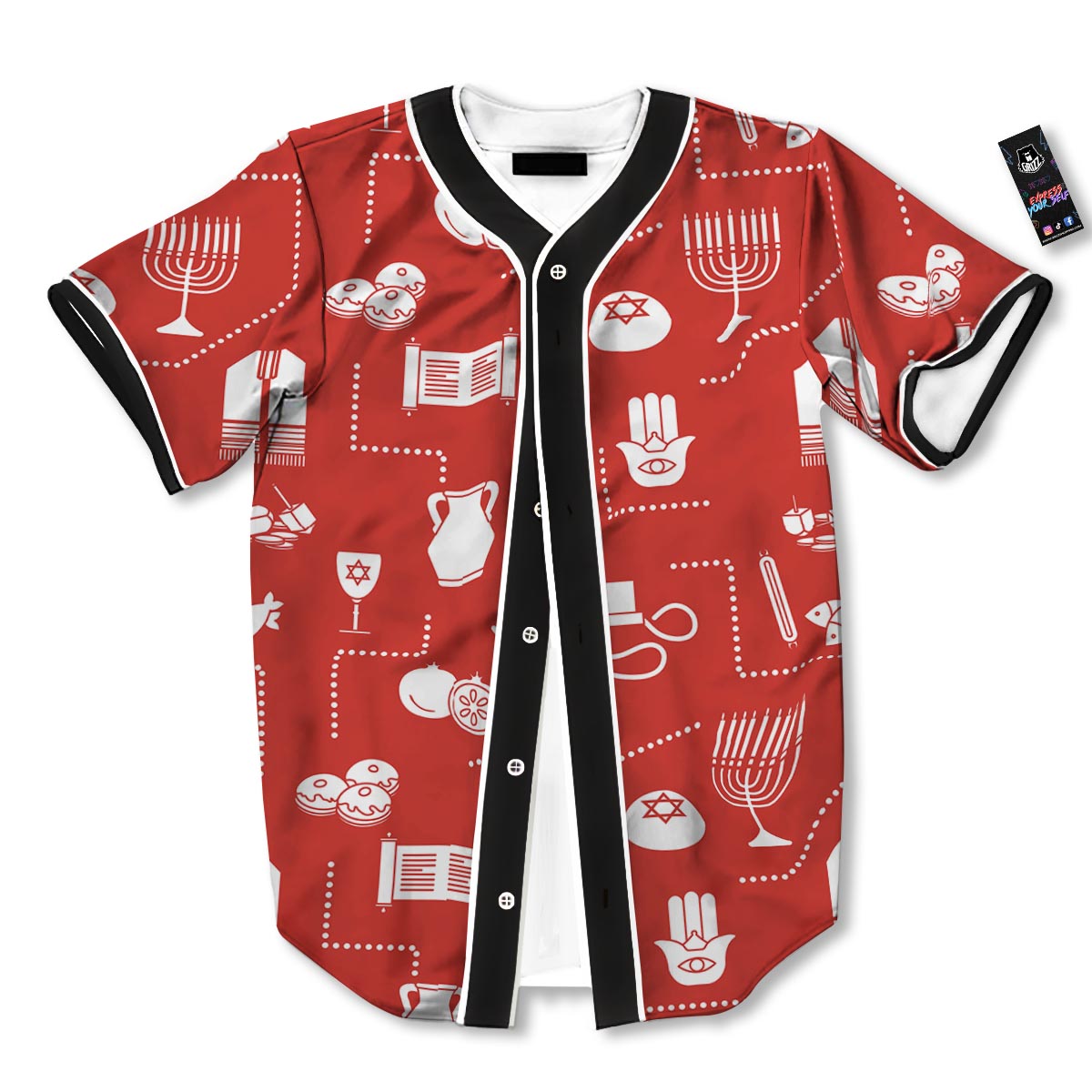 Orthodox Print Pattern Baseball Jersey-grizzshop
