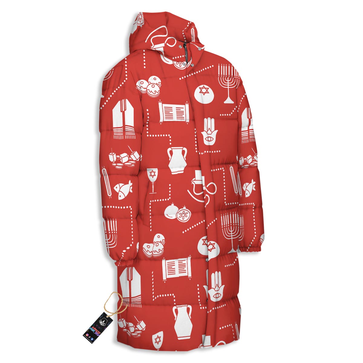 Orthodox Print Pattern Long Down Jacket-grizzshop