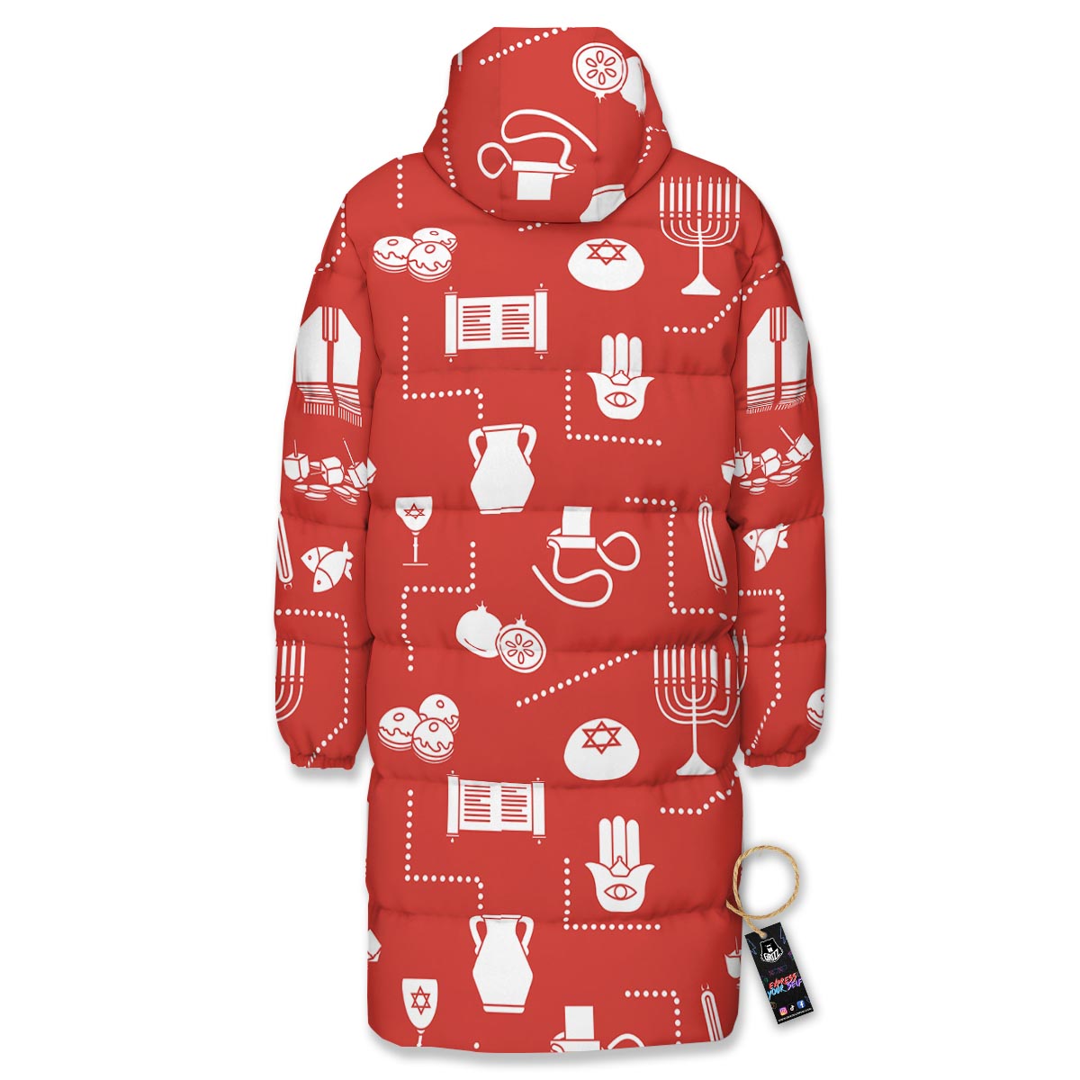 Orthodox Print Pattern Long Down Jacket-grizzshop