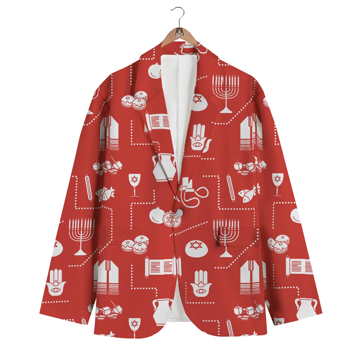 Orthodox Print Pattern Men's Blazer-grizzshop