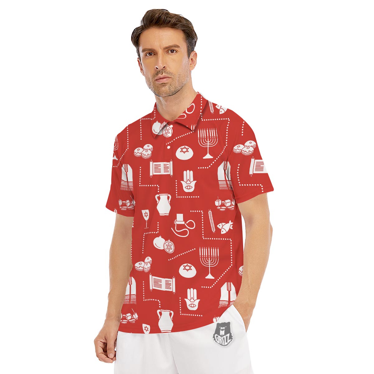 Orthodox Print Pattern Men's Golf Shirts-grizzshop