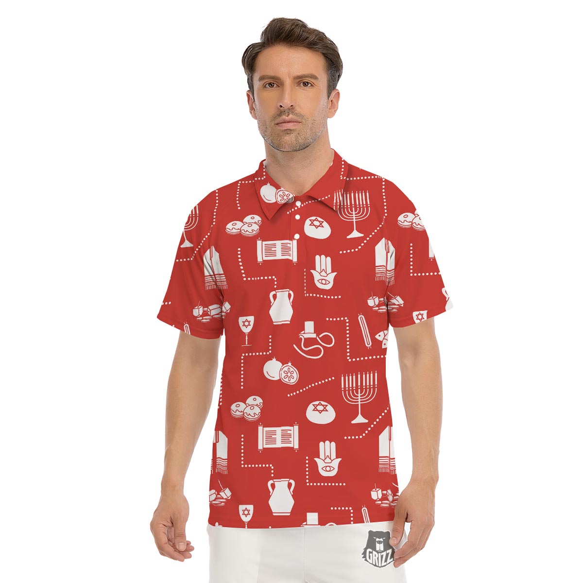 Orthodox Print Pattern Men's Golf Shirts-grizzshop