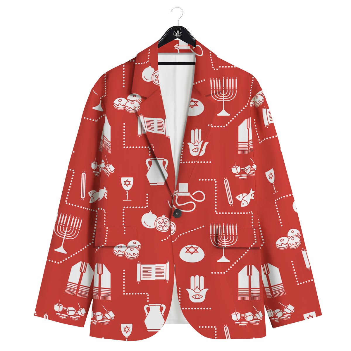 Orthodox Print Pattern Men's Sport Coat-grizzshop
