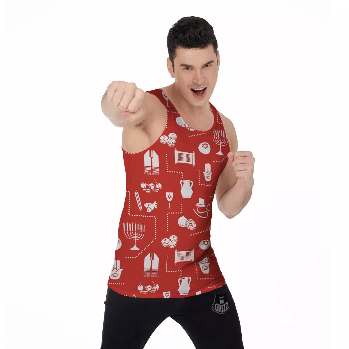 Orthodox Print Pattern Men's Tank Top-grizzshop