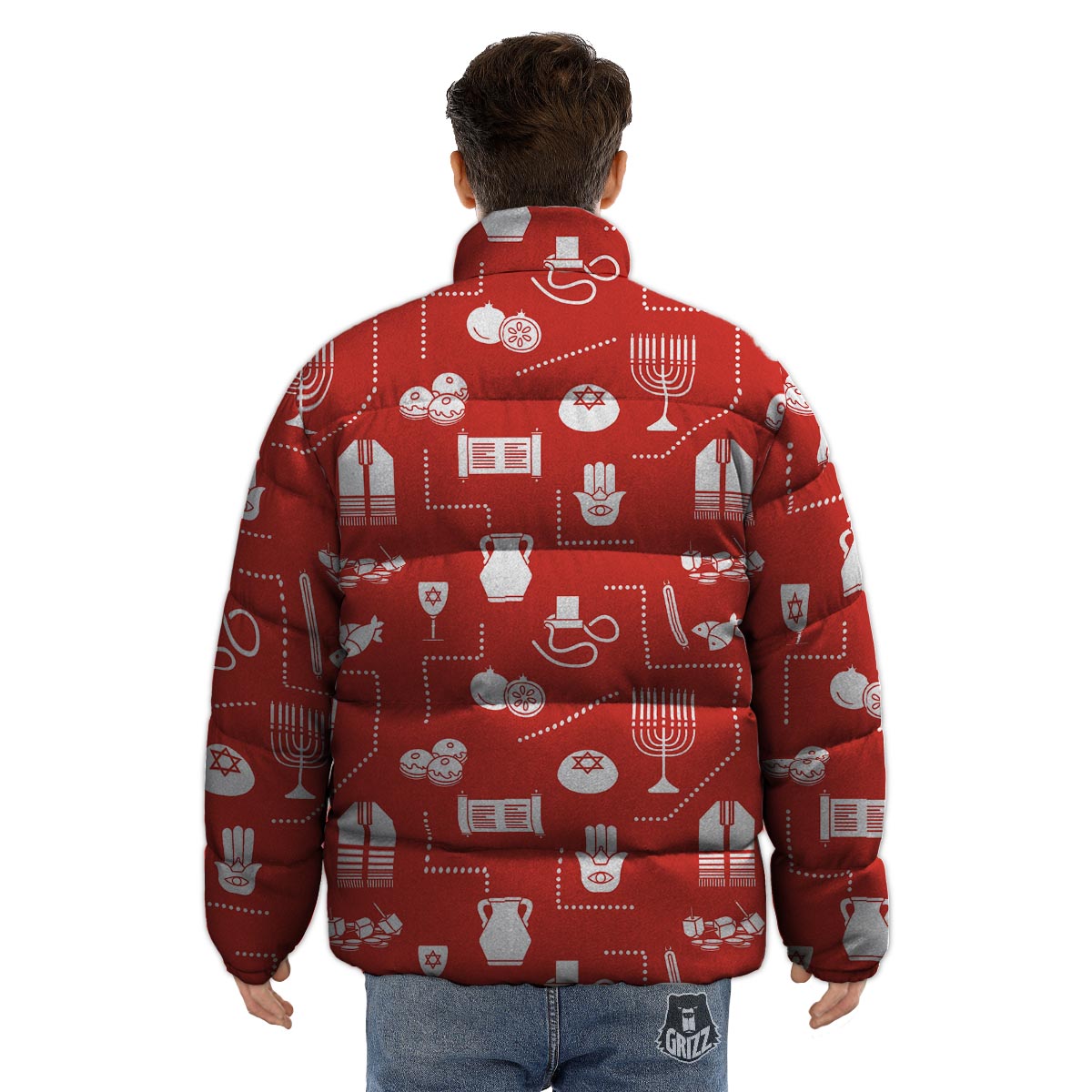 Orthodox Print Pattern Puffer Jacket-grizzshop