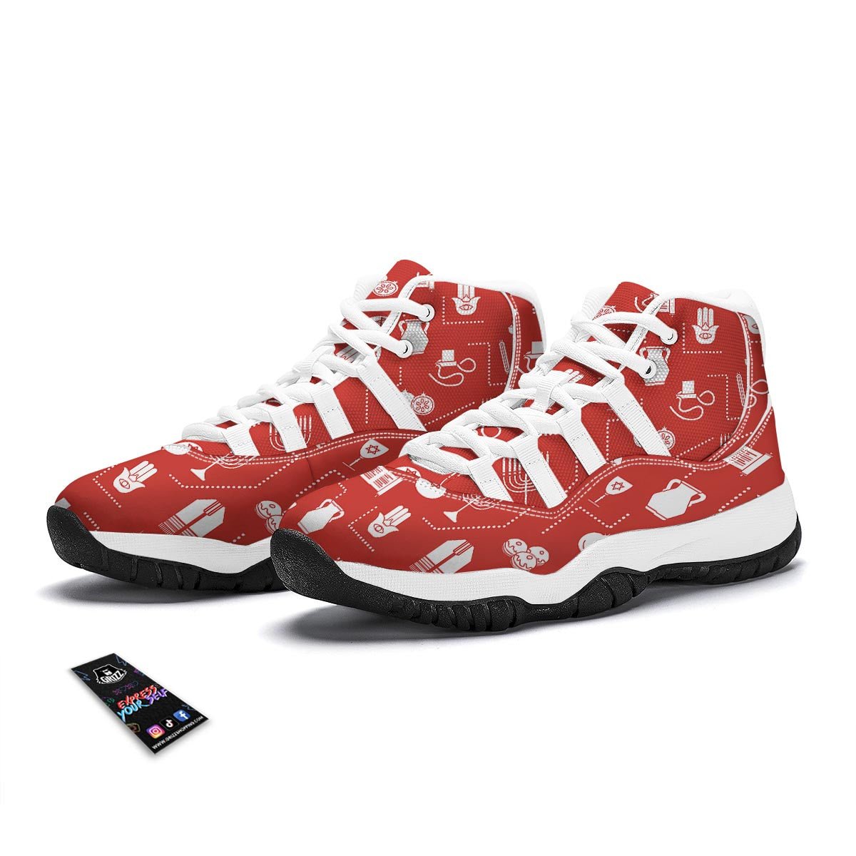 Orthodox Print Pattern White Bball Shoes-grizzshop