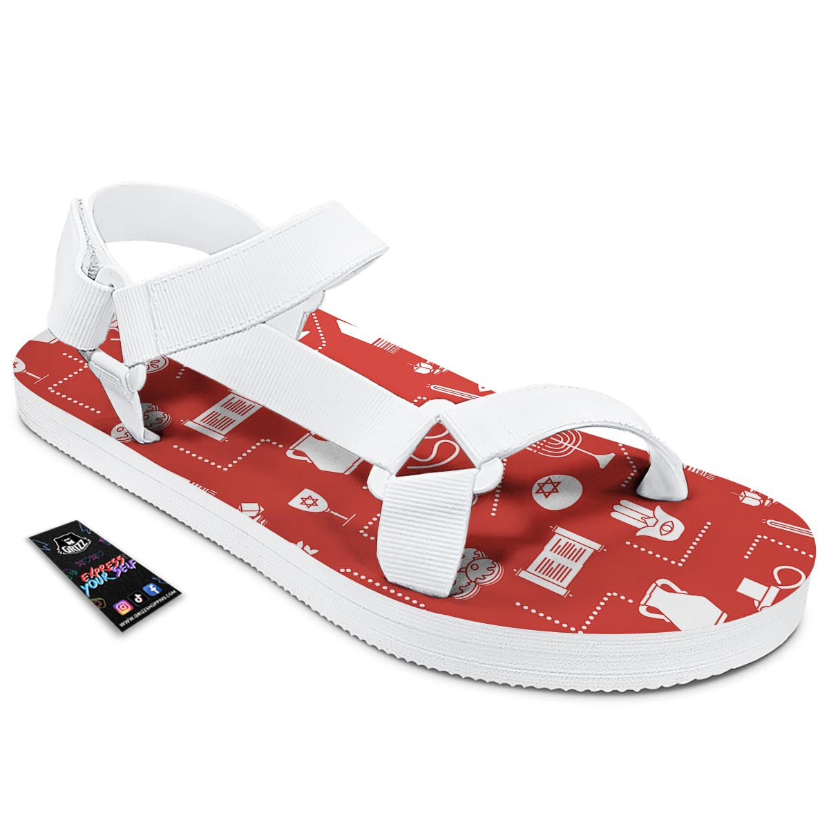 Orthodox Print Pattern White Open Toe Sandals-grizzshop
