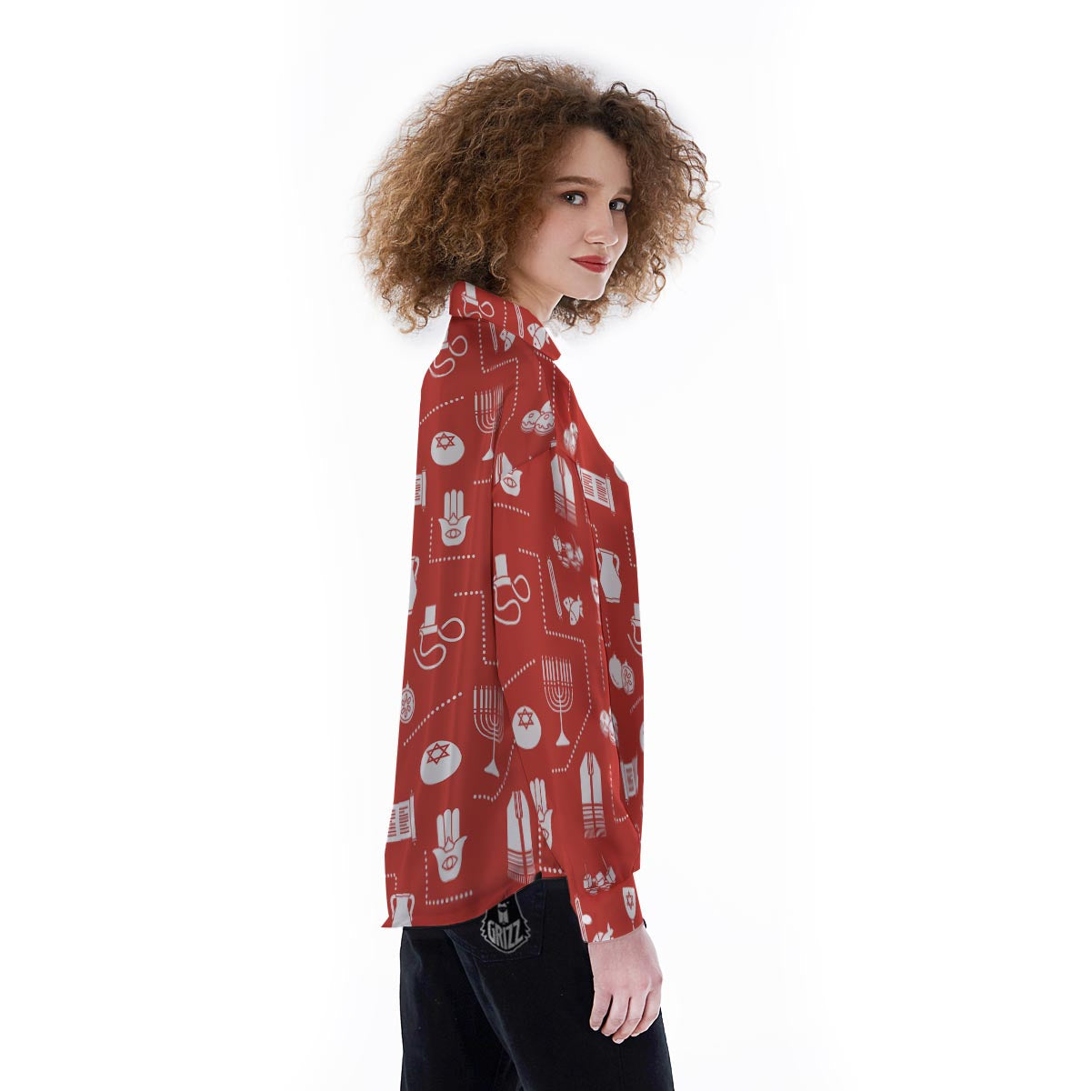 Orthodox Print Pattern Women's Long Sleeve Shirts-grizzshop