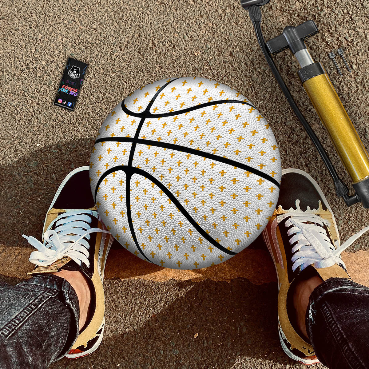 Orthodox Cross Print Pattern Basketball